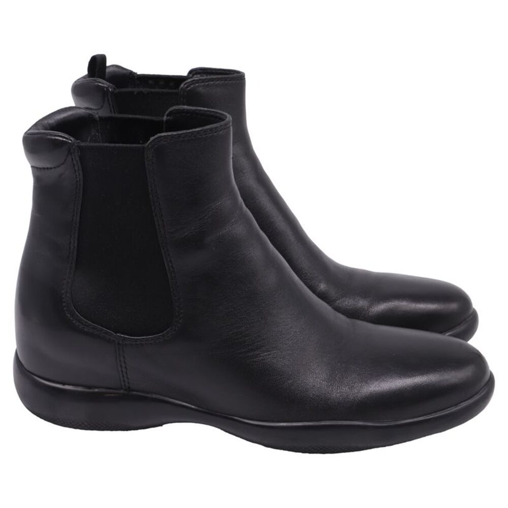 Prada Chelsea Ankle Boots in Black Leather